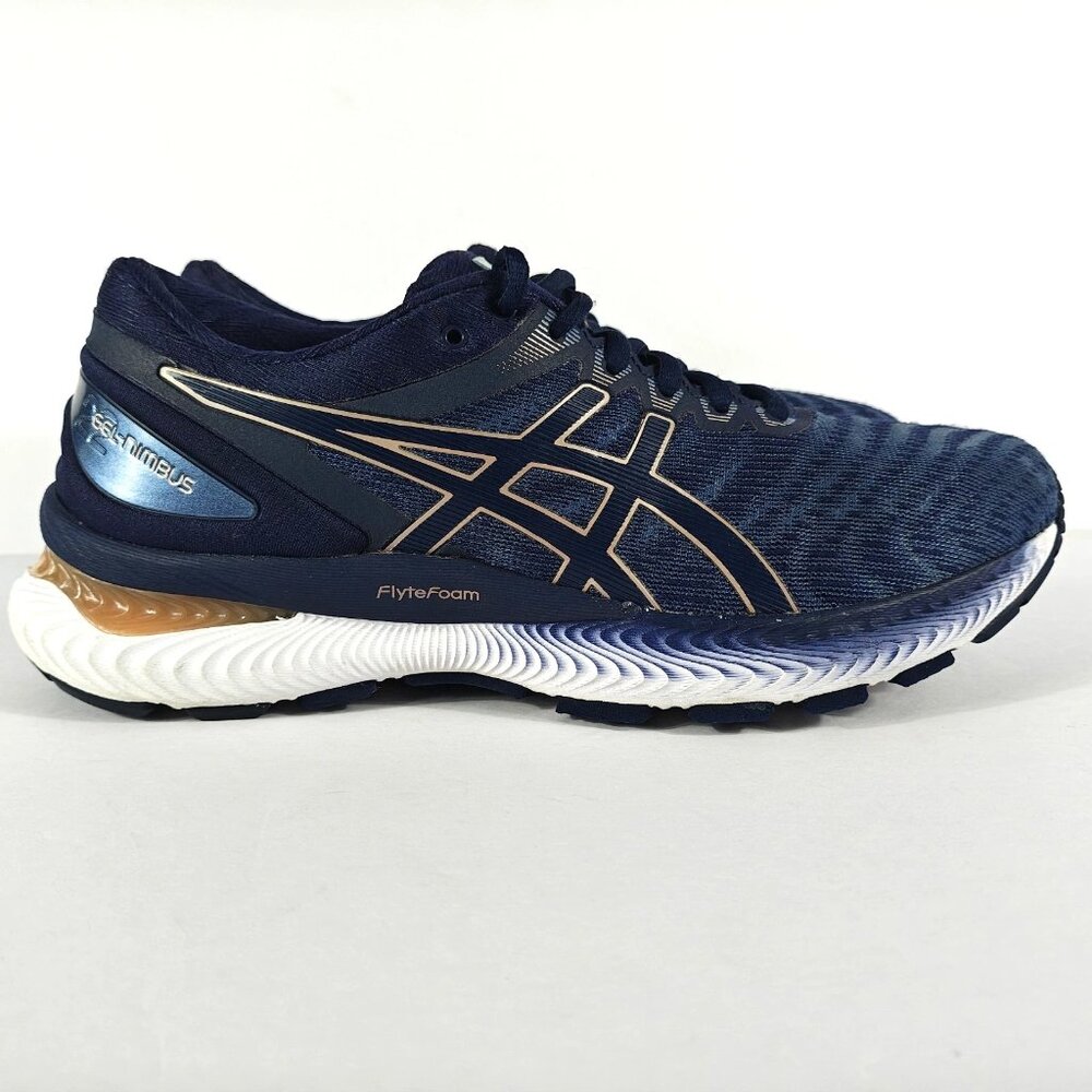 Asics Blue and Gold Athletic Shoes